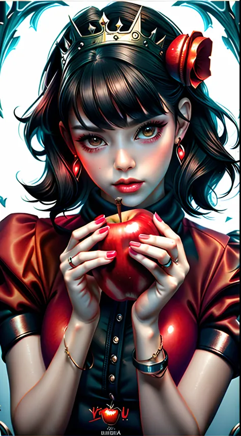 A closeup of a woman holding a red apple in her hands, Artgerm e Ilya Kuvshinov, Artgerm extremamente detalhado, Ilya Kuvshinov e Artgerm, Retrato da Branca de Neve, Alena Aenami e Artgerm, Neoartcore e Charlie Bowater, Artgerm e RossDrew