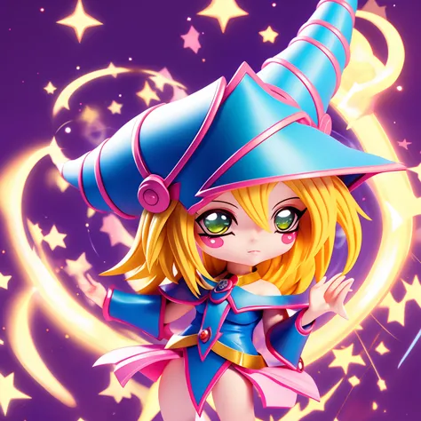 （（（super obra maestra、highest qualityr、ultra-detallado、1 dark wizard girl、chibi：1.5））、create illustrations with infectious and e...