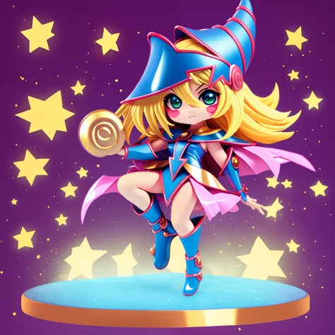 （（（Super obra maestra、highest qualityr、ultra-detallado、1 dark wizard girl、Chibi：1.5））、Create illustrations with infectious and energetic mini-magician characters. Charicatura, cast spells that breathe vibrant energy into your environment., edificante..Una ...