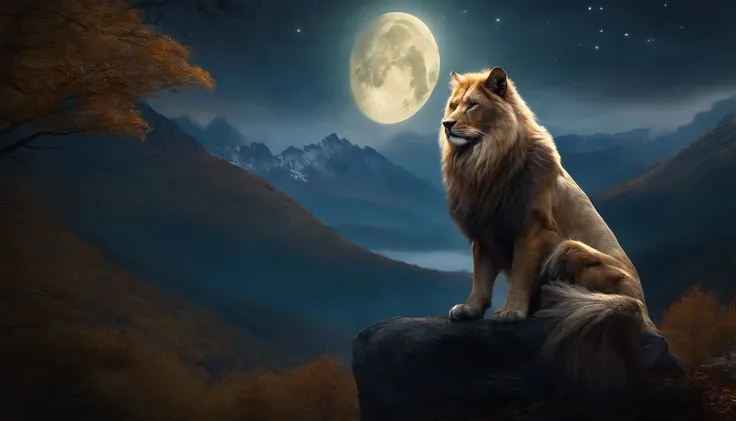 (best quality,Full HD),Mythical spirit beasts,large size,shining gigantic body,powerful presence,deep golden eyes,sharp fangs,long, flowing tails,detailed fur,elaborate patterns,superbly realistic features,ethereal glow,vibrant colors,forests in the backgr...