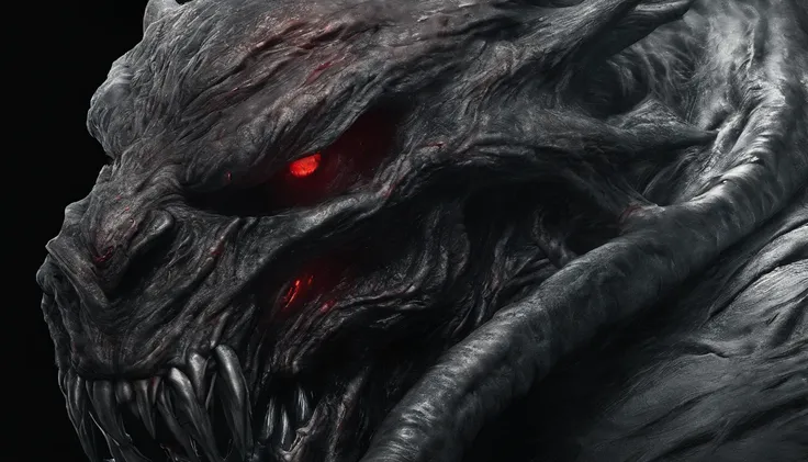 Frontal face of a beast, monster, ultra detailed, glowing eyes, red eyes, blood, best quality, flames in the background, masterpiece, monster art, trending on Artstation.