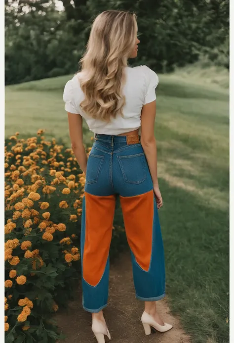 Mom jeans, high-waisted, vintage wash.