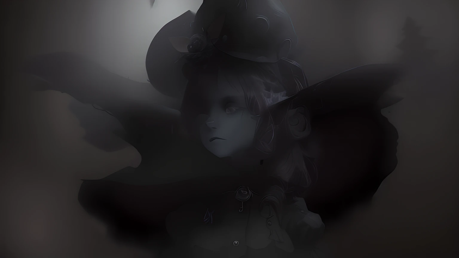 high-res,detailed,realistic witchs hat,double-brimmed hat with a pointed top and wide brim,dark shadows,dark,ominous atmosphere,witchs hat casting eerie silhouette,spooky witchs hat with intricate textures and patterns,witchs hat with a touch of gothic sty...