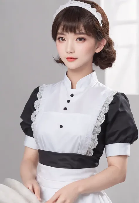 maid clothes,Take your eyes off,Pensive expression,bobhair