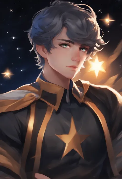 hero boy drawing, inspired by Boku no hero, star theme hero costume, the 2d fanart artstation, official fanart, anime style, adoptable character, stars