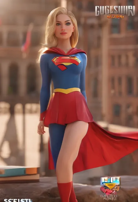 tightsuit，schoolgirls，Whole body diagram，Raised sexy，Supergirl，DC