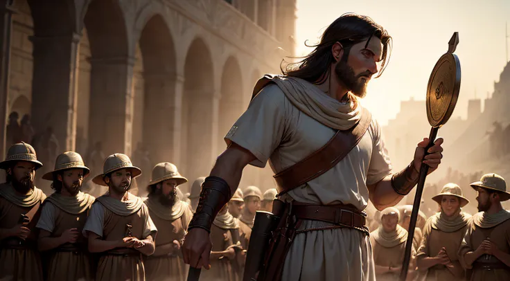 Joshua from the Bible a man leading the children of Israel to victory