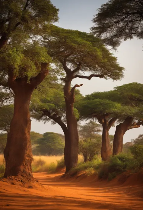 Afrique, Arbres, Terre, Maisons de terre