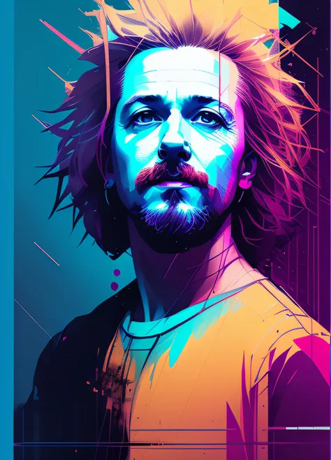 estilo snthwve nvinkpunk Albert Einstein, por jeremy mann, por sandra chevrier, por dave mckean e richard avedon e maciej kuciara, punk rock,  alto detalhado, 8k