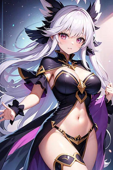 arme grand chase character dressed as a sorceress, anime style, featured character from the game