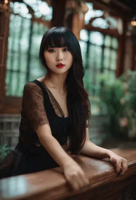 reality, cute, girl, asian, sexy, black long hair,   bangs