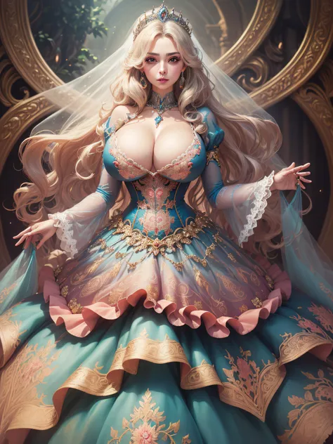 ((anime artstyle)),(Masterpiece),(Best Quality), (Super Detail),((Very Delicate and Beautiful)),cinematic lighting,1 girl,((full body portrait)),((standing in garden)),((solo)),(((1 fairytale princess in gorgeous embroidery and jeweled extremely gorgeous p...