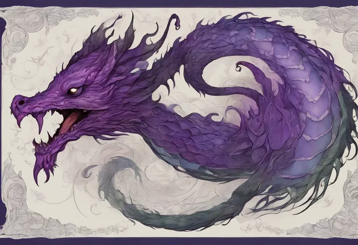 Yvochna is a Dream Creature from the Core which resembles an evil, purple sea serpent and is a corrupted version, masterpiece, best quality