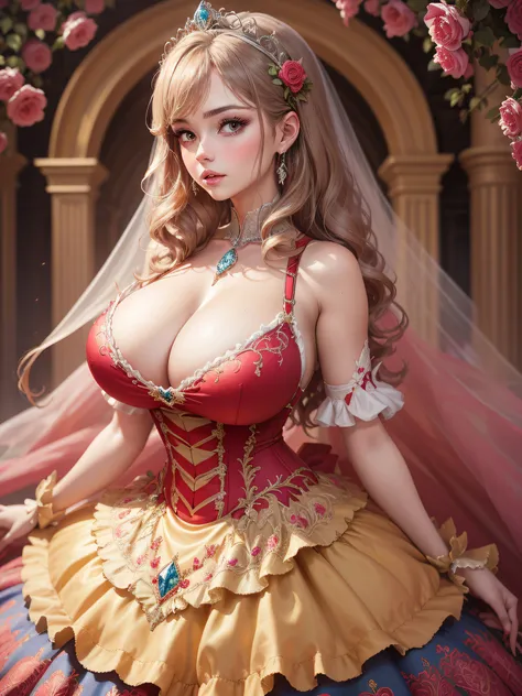 ((anime artstyle)),(Masterpiece),(Best Quality), (Super Detail),((Very Delicate and Beautiful)),cinematic lighting,1 girl,((full body portrait)),((standing in garden)),((solo)),(((1 fairytale princess in gorgeous embroidery and jeweled extremely gorgeous p...