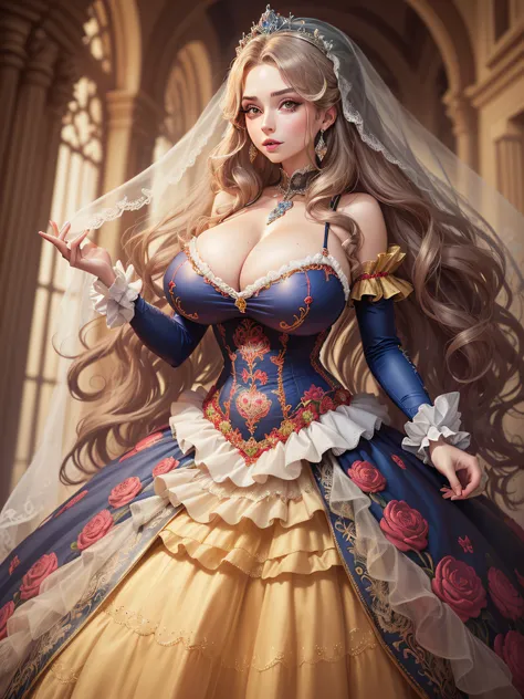 ((anime artstyle)),(Masterpiece),(Best Quality), (Super Detail),((Very Delicate and Beautiful)),cinematic lighting,1 girl,((full body portrait)),((standing in garden)),((solo)),(((1 fairytale princess in gorgeous embroidery and jeweled extremely gorgeous p...