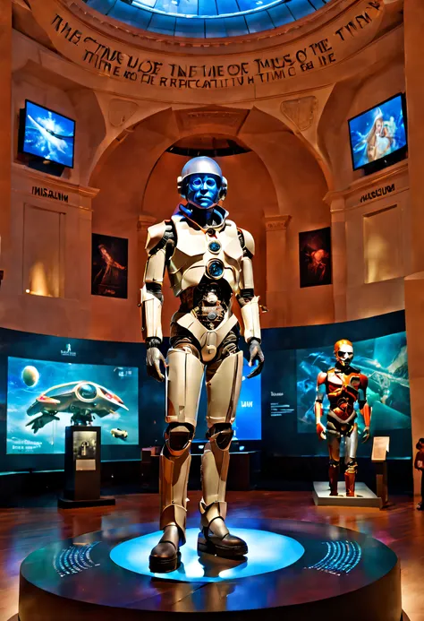 imagine a vast, futuristic museum called "the museum of time" that showcases the greatest achievements and inventions of human h...