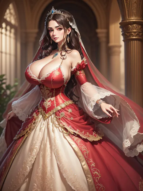 ((anime artstyle)),(Masterpiece),(Best Quality), (Super Detail),((Very Delicate and Beautiful)),cinematic lighting,1 girl,((full body portrait)),((standing in garden)),((solo)),(((1 fairytale princess in gorgeous embroidery and jeweled extremely gorgeous p...