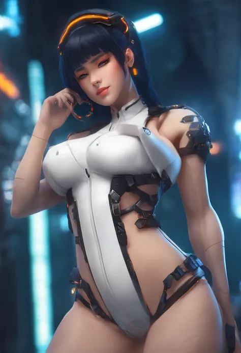 Hinata,style cyberpunk,waifu, sexy, 2080, big breats