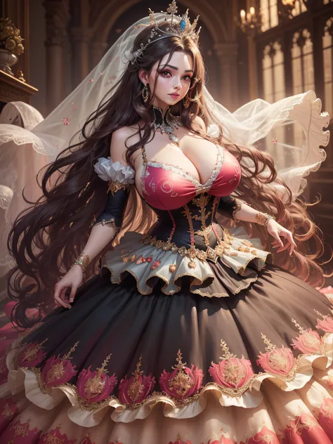 ((anime artstyle)),(Masterpiece),(Best Quality), (Super Detail),((Very Delicate and Beautiful)),cinematic lighting,1 girl,((full body portrait)),((standing in garden)),((solo)),(((1 fairytale princess in gorgeous embroidery and jeweled extremely gorgeous p...