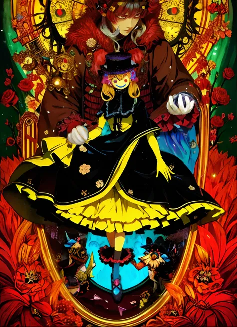 Doll in dress, umineko, official artwork, from touhou, baroque visual kei decora art, style of masami kurumada, touhou project official artwork, Official art, touhou character, Anime Art Nouveau, anime cover, Touhou Project, Alice in Wonderland Cyberpunk, ...