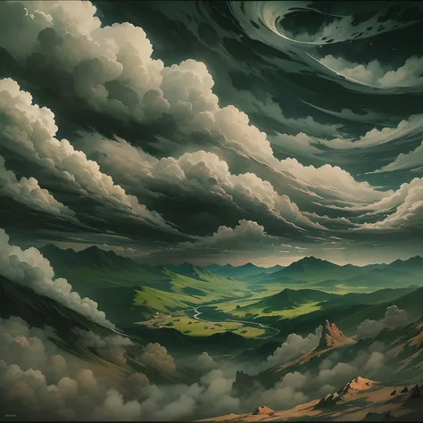 Half-dark clouds and a vast wilderness