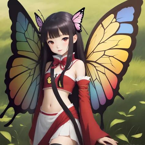 Native anime girl with butterfly wings