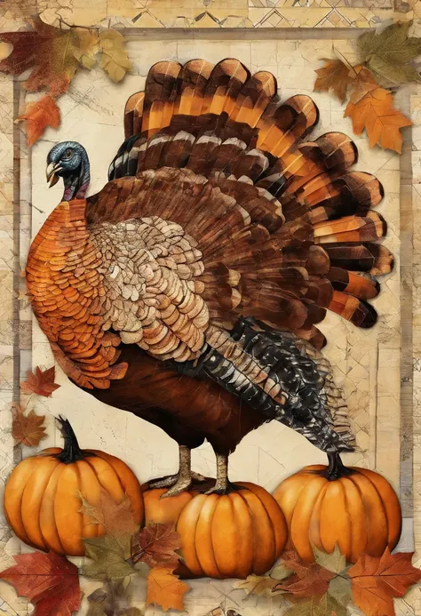 cooked turkey, pumpkin, fall vibe ,tile