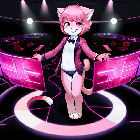 downy furry,Little girl,loli,PINK hair,short hair ,PINK CATt eye, pink downy furry skin,PINK CAT ears, pink furry hand,PINK CAT tail,a strip of furry cat tail,furry CAT legs,furry CAT foot,furry face, furry torso,furry navel,furry lips,furry cat mouth,good...