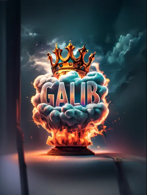 a poster for the movie galab, by Galen Dara, gibli, yellow calibri font, epic clouds and godlike lighting, glair, official artwork, balrog, hip - hop album art cover, inspired by Galen Dara, album art, by Gabor Szikszai, album cover!, airbrush digital art,...