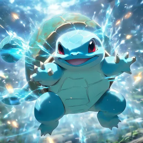 Squirtle Pokémon in battle field ，Highest image quality，Cinematic texture，A masterpiece，tmasterpiece，