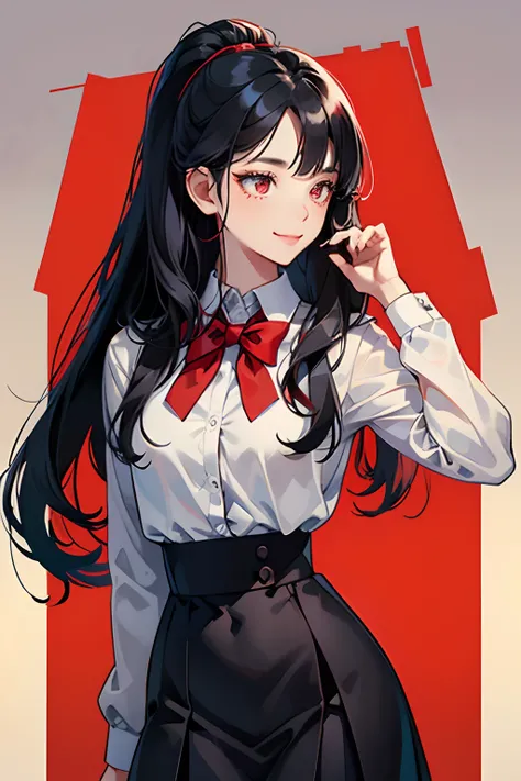 - school girl
- age : 17
- habits : smile
-  black hair long hairstyle 
- eye colors : Scarlett Red
- height : 169
- Bust : 89
- waist : 61
- hip : 88