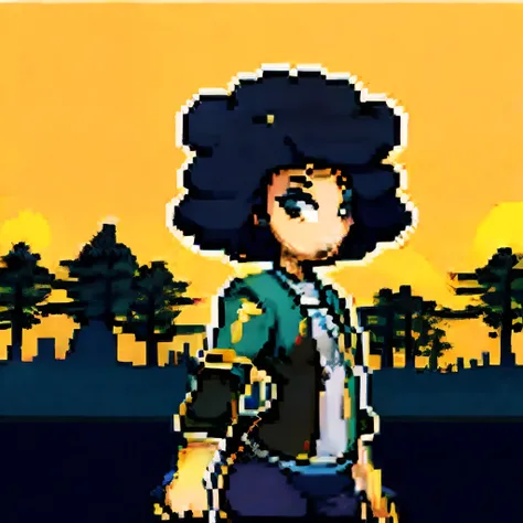 Black African lady with Afro with yellow jacket and black pants profile picture