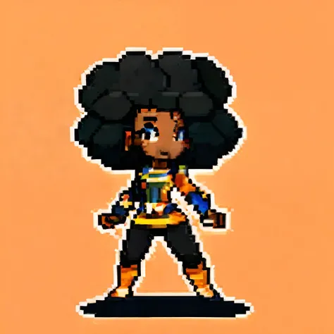 Black African lady with Afro with yellow jacket and black pants profile picture