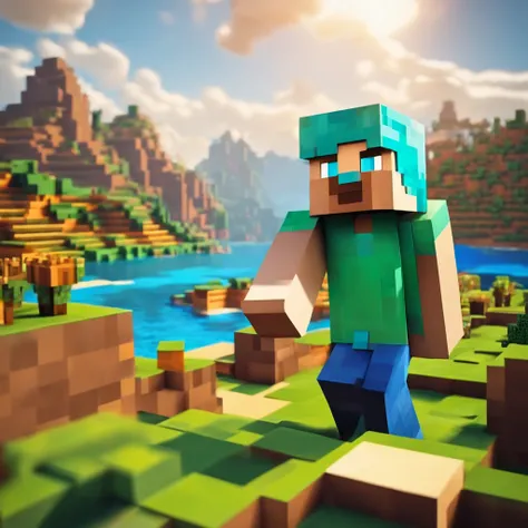 minecraft 3d arte mega steve