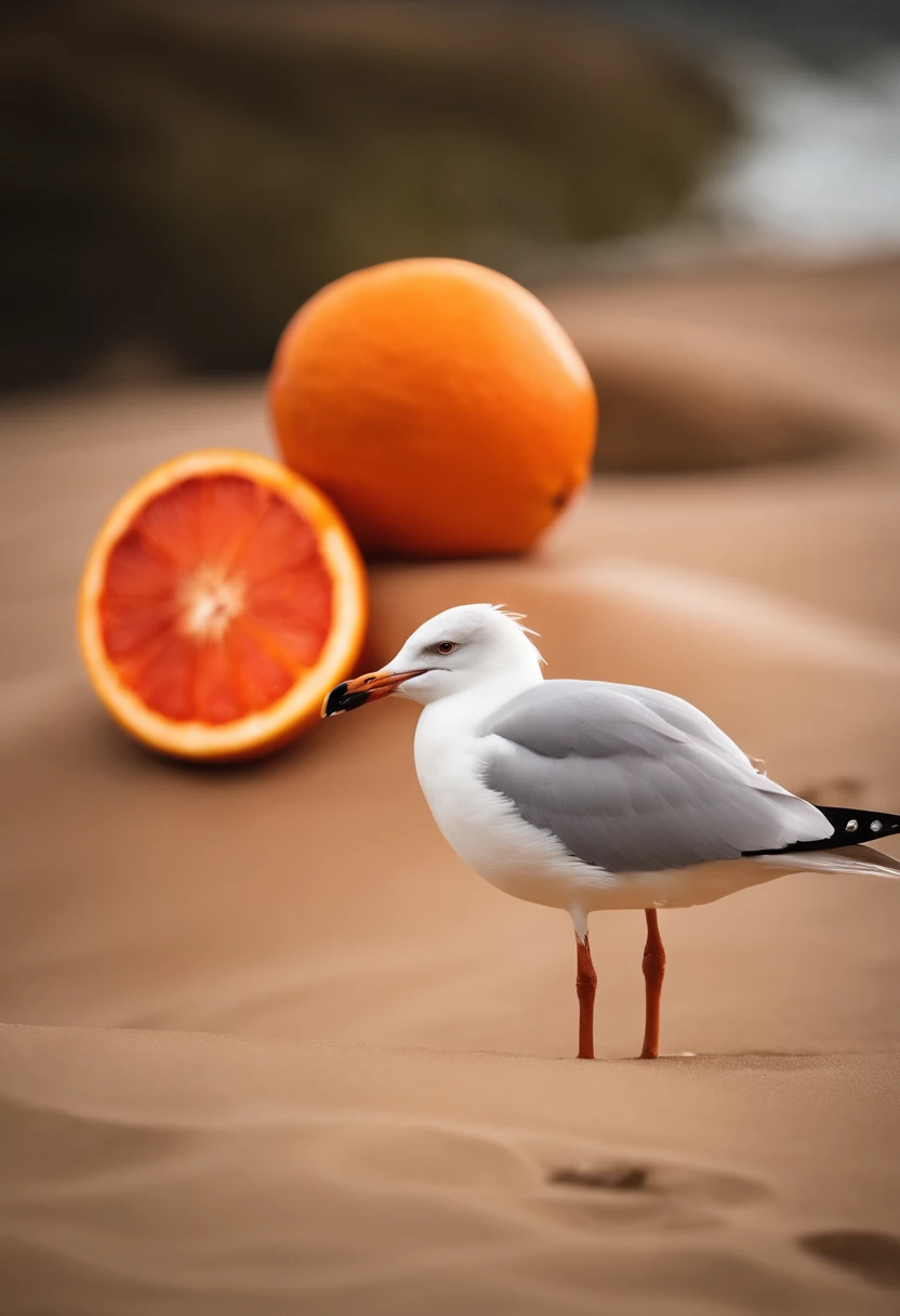 A fresh blood orange with a red color and a round shape. It is small in size and has a sweet and sour taste.
BREAK
A sandy blood orange on the beach, under the sunny sky. It feels the warmth of the sand and the breeze of the sea.
BREAK
A seaside blood oran...