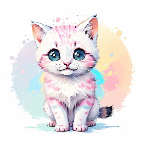 circular design, logo art, (bubblegum cat), fantasy, colorful, vintage, charming: white background, lowbrow art, digital illustration, radiant; gouache, 16k, minimalistic, doodle, CGSociety, solarpunk, crispy quality, sharp, bright, volumetric lighting, in...