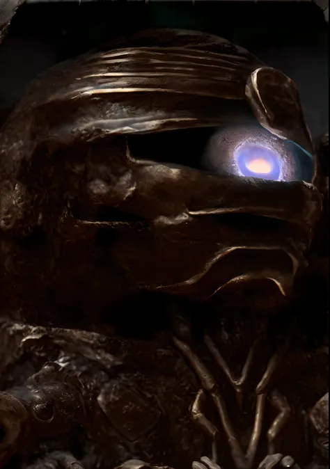 masterpiece, high quality, detailed, detailed statue, detailed golem, a large metal statue, metal colossus, metal golem, living armor, a massive celestial giant armor, immense detail, glowing eye, shiny black metal statue material