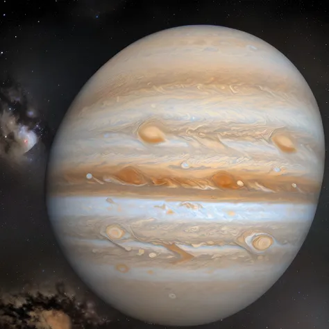 What Jupiter would look like from earth if it was as close as the moon