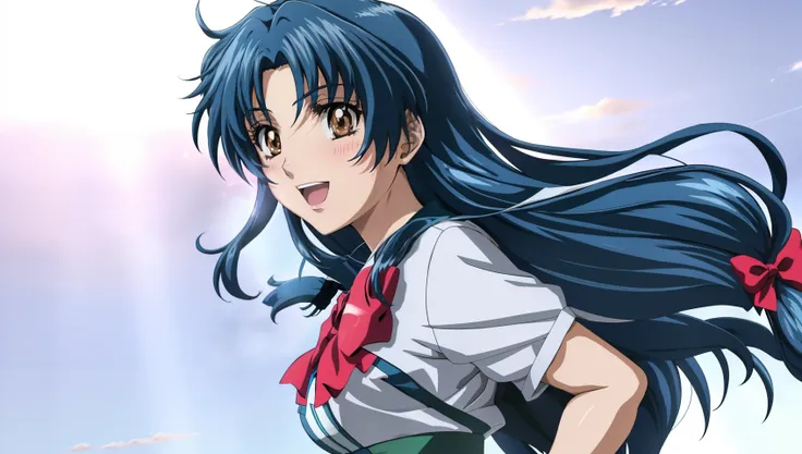 kanamechidori, 1girl, anime, obra maestra, la mejor calidad, serafuku, uniforme escolar, altamente detallado, hermoso fondo, dyn...