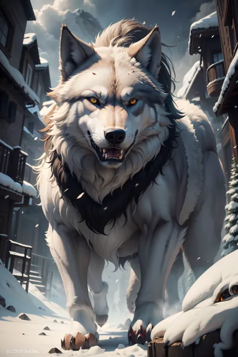 large wolf, very very beautiful furry art, Dramatic cinematic details fur, Hit in the face by a huge slippers，The look is scared，Detailed fanart, Realistic illustration, Realistic picture, dire wolf, A high resolution,4K