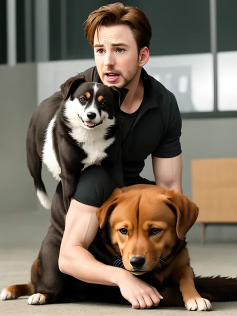 Chris Evans acting like a dog