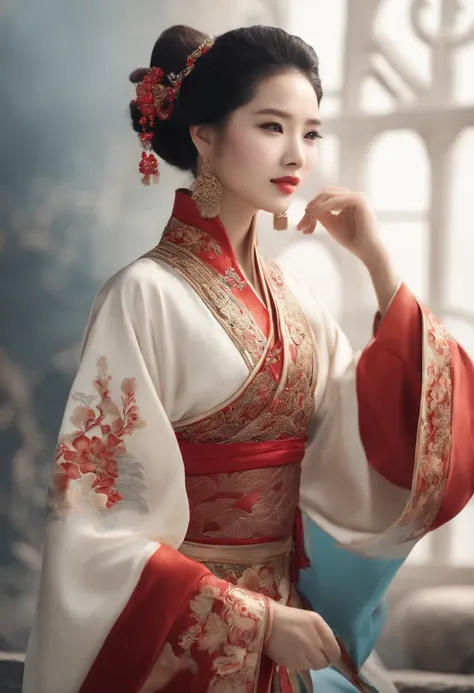 A girlis, Ancient Chinese Costume, full entire body, Sonnenschein, Klares Gesicht, clean white background, Meisterwerk, Super detailliert, Epische Komposition, Ultra-HD, High quality, Extrem detailliert, Offizielle Kunst, Einheitliches 8K-Hintergrundbild, ...