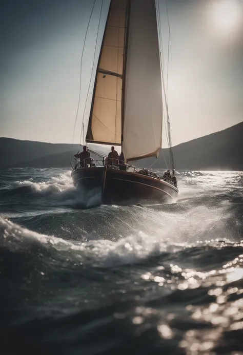 sailing boat, waves, riding the waves, boats