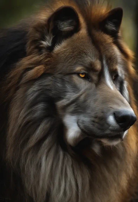 lobo de lado, escuro