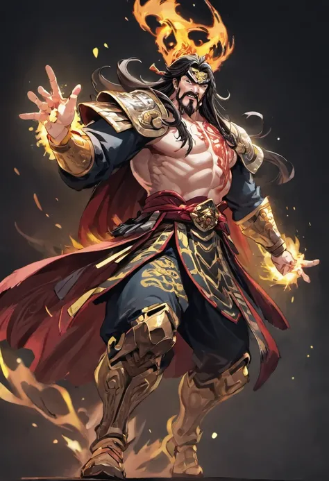 three kingdom, Cao Cao，A meticulous face，Clear face，Full body like，Shogun，with black background, High picture quality，tmasterpiece，best qualtiy，超高分辨率