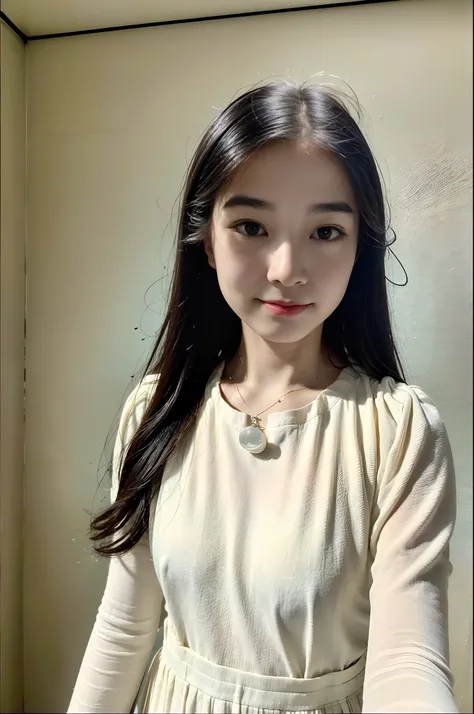 (Realistic, photo-realistic:1.37),(8K, Best quality, Masterpiece:1.2), Ultra-detailed, 超高分辨率,with a round face, Best quality,Extremely detailed face,Extremely detailed eyes and face, Beautiful detailed eyes ,haunting smile,long whitr hair,