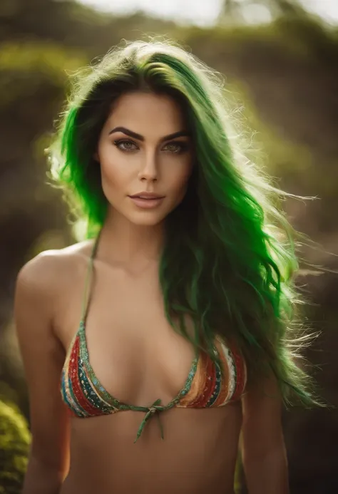 Woman in bikini, Seios muito grandes, Menina sexy com olhos verdes, Sexy menina de cabelo castanho, Selfie, Cara de Abril Lavigne, corpo inteiro, (topless), No quarto