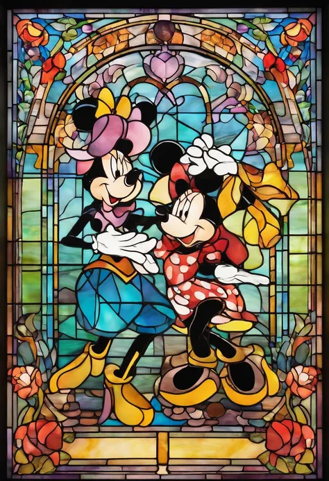 portrait of goofie and minnie disney