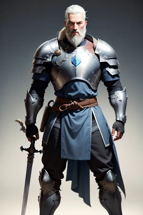 Corwin is a knight in his fifties, he is quite tall and although on the path to old age, he still has a muscular body.
Corwin is a light-skinned man with several scars on his face and one across his left eye, his white hair is worn in a short ponytail that...