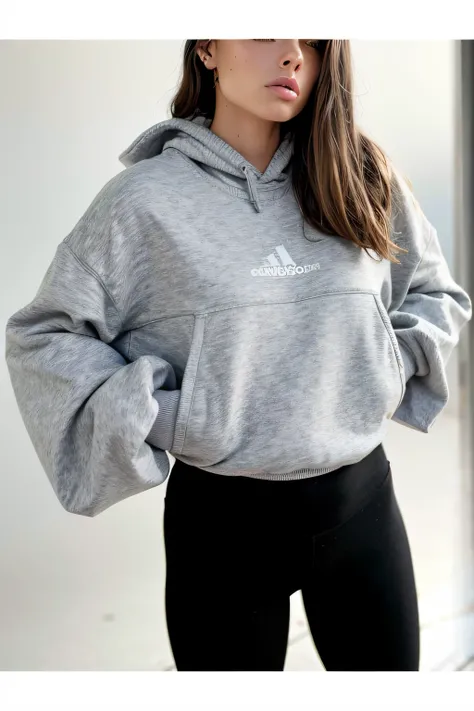 sommerray,woman, fashion photoshot studio ,oversized hoodie, oversized sweatpants,(best quality,4k,8k,highres,masterpiece:1.2),ultra-detailed,(realistic,photorealistic,photo-realistic:1.37),vivid colors,studio lighting,portraits,light and shadow,dynamic po...